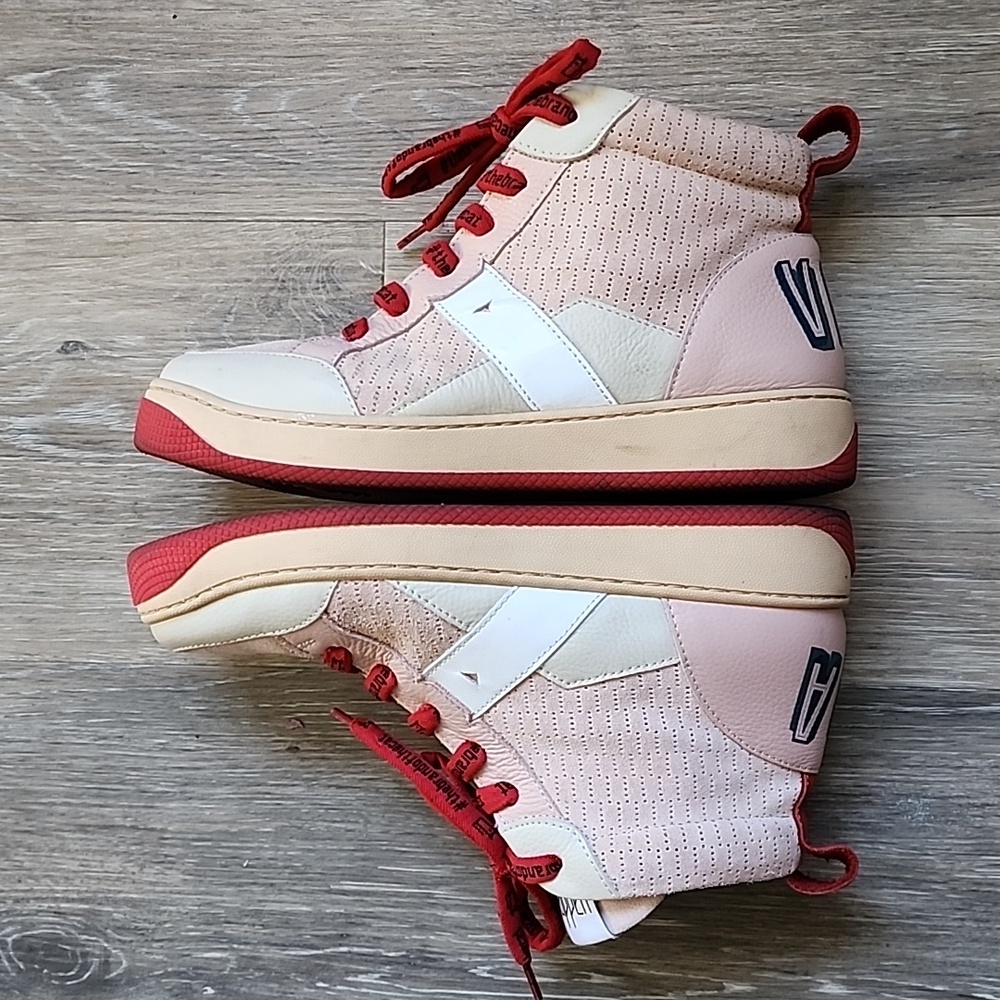 Red and Pink High-Top Sneakers - Picture 9 of 16